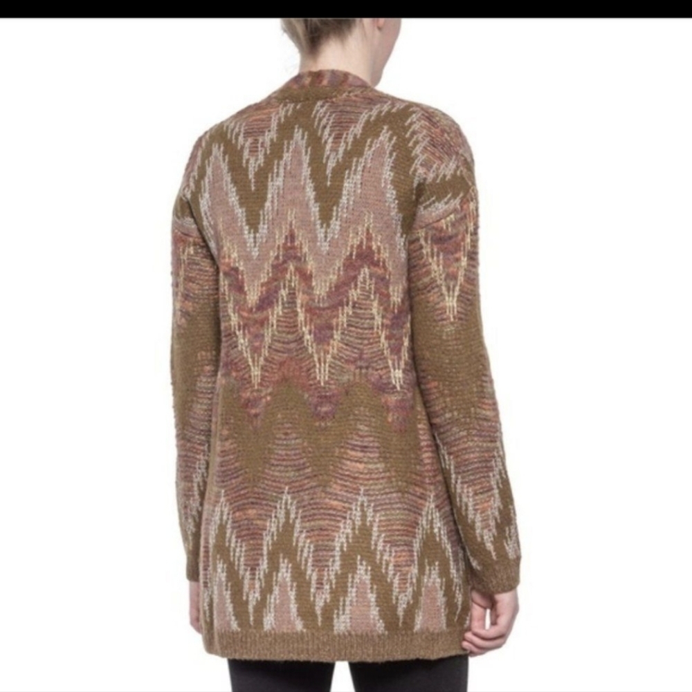 Lucky Brand Aztec Lurex Wool Blend Cardigan XL - Picture 2 of 15